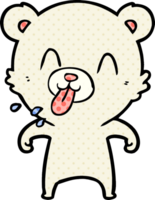 oso polar de dibujos animados grosero sacando la lengua png