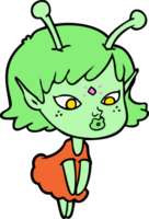 pretty cartoon alien girl png