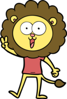 heureux, dessin animé, lion png