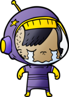 cartoon crying astronaut girl png