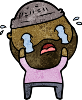 cartoon bearded man crying png