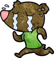 desenho animado urso chorando correndo png