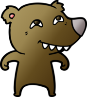 urso de desenho animado mostrando os dentes png