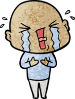 cartoon crying bald man png