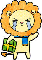 león llorando de dibujos animados png