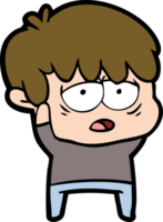 cartoon exhausted boy png