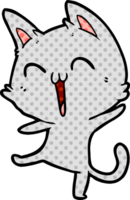 gato de desenho animado feliz miando png