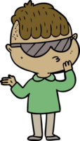 menino dos desenhos animados usando óculos escuros png