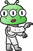 cartoon three eyed alien png