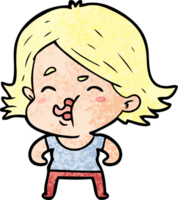 cartoon girl pulling face png