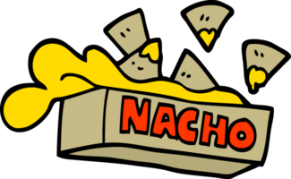 hand drawn doodle style cartoon nacho box png