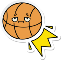 Aufkleber eines niedlichen Cartoonbasketballs png