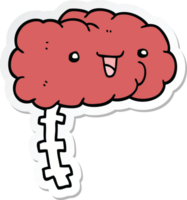 sticker of a happy cartoon brain png