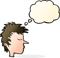 cartoon male face with thought bubble png