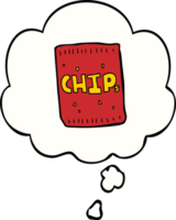 cartoon packet of chips and thought bubble png