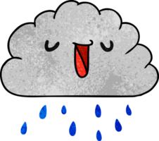 dibujos animados con textura kawaii tiempo lluvia nube png