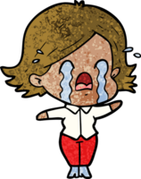 cartoon woman crying png