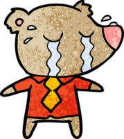 cartoon crying bear in shirt png