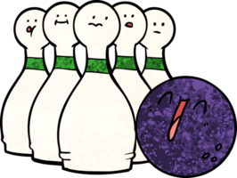 cartoon laughing bowling ball and pins png