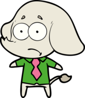 cartoon unsure elephant in shirt and tie png
