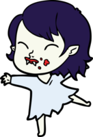 cartoon vampire girl with blood on cheek png