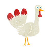 hand retro cartoon turkey png