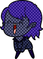 linda chica vampiro feliz de dibujos animados png