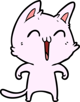gato de desenho animado feliz miando png