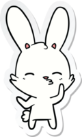 sticker of a curious bunny cartoon png