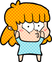 cartoon surprised girl png