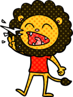 dessin animé lion rugissant png