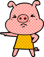 Cartoon wütendes Schwein png