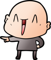 happy cartoon bald man png