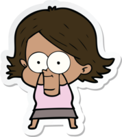 sticker of a happy cartoon girl png