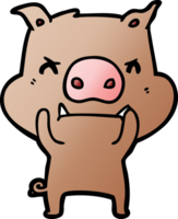 angry cartoon pig png