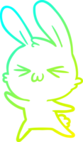 cold gradient line drawing of a cute cartoon rabbit png