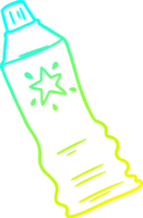 cold gradient line drawing of a cartoon tube of sunscreen lotion png