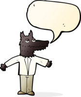 cartoon wolf with speech bubble png