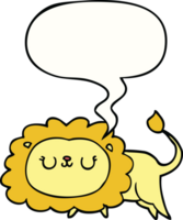 lion de dessin animé avec bulle de dialogue png