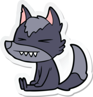 sticker of a angry wolf cartoon png