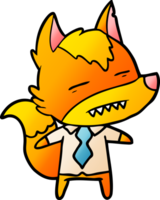personagem de desenho animado de raposa de trabalhador de escritório png