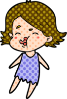 cartoon girl pulling face png