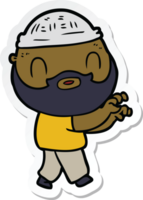 sticker van een cartoon bebaarde man png