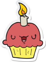 sticker of a cartoon cupcake png