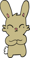 niedliches handgezeichnetes Cartoon-Kaninchen im Doodle-Stil png