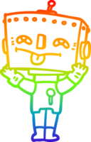 rainbow gradient line drawing cartoon robot png