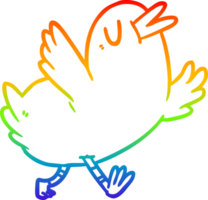 rainbow gradient line drawing happy bird png