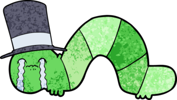 cartoon caterpillar obsessing over his regrets png