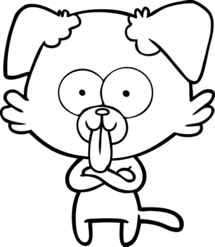 Zeichentrickhund mit herausgestreckter Zunge png