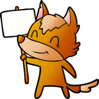 fox cartoon character with protest sign png